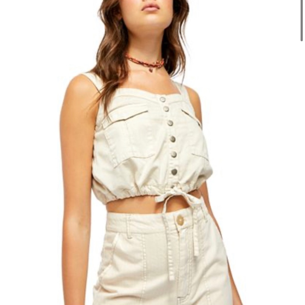 Free People Palm Desert denim tank top
